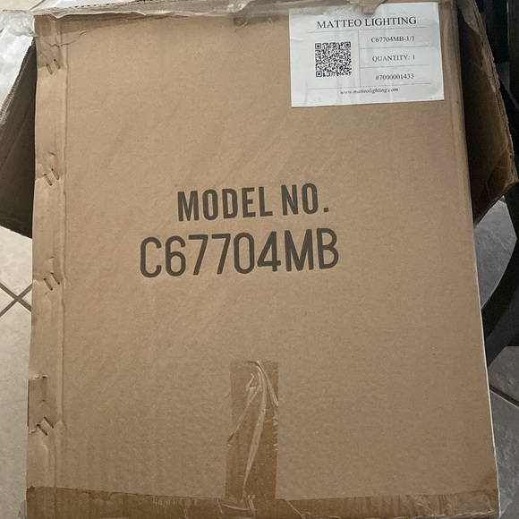 Matteo Lighting Modern Black and Gold Hanging Ceiling C67704MB NWOT - Picture 2 of 7